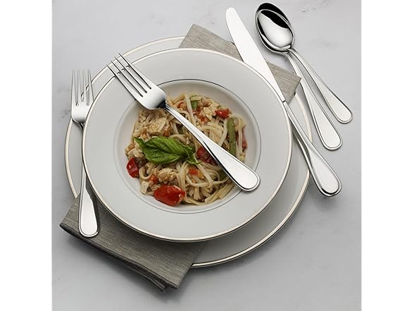 Mikasa Bravo 18.10 45 Piece Stainless Steel Flatware Set, Service for 8