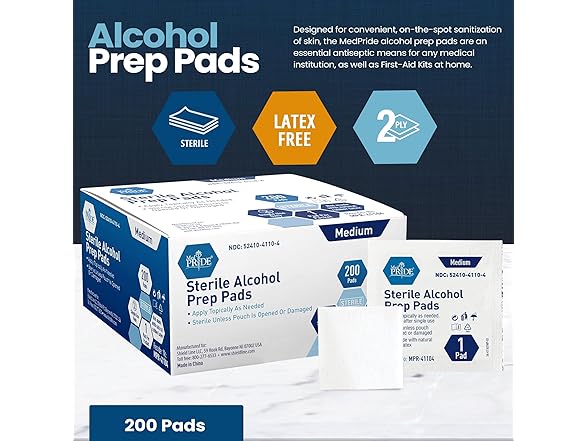 MED PRIDE Alcohol Pads (200ct)