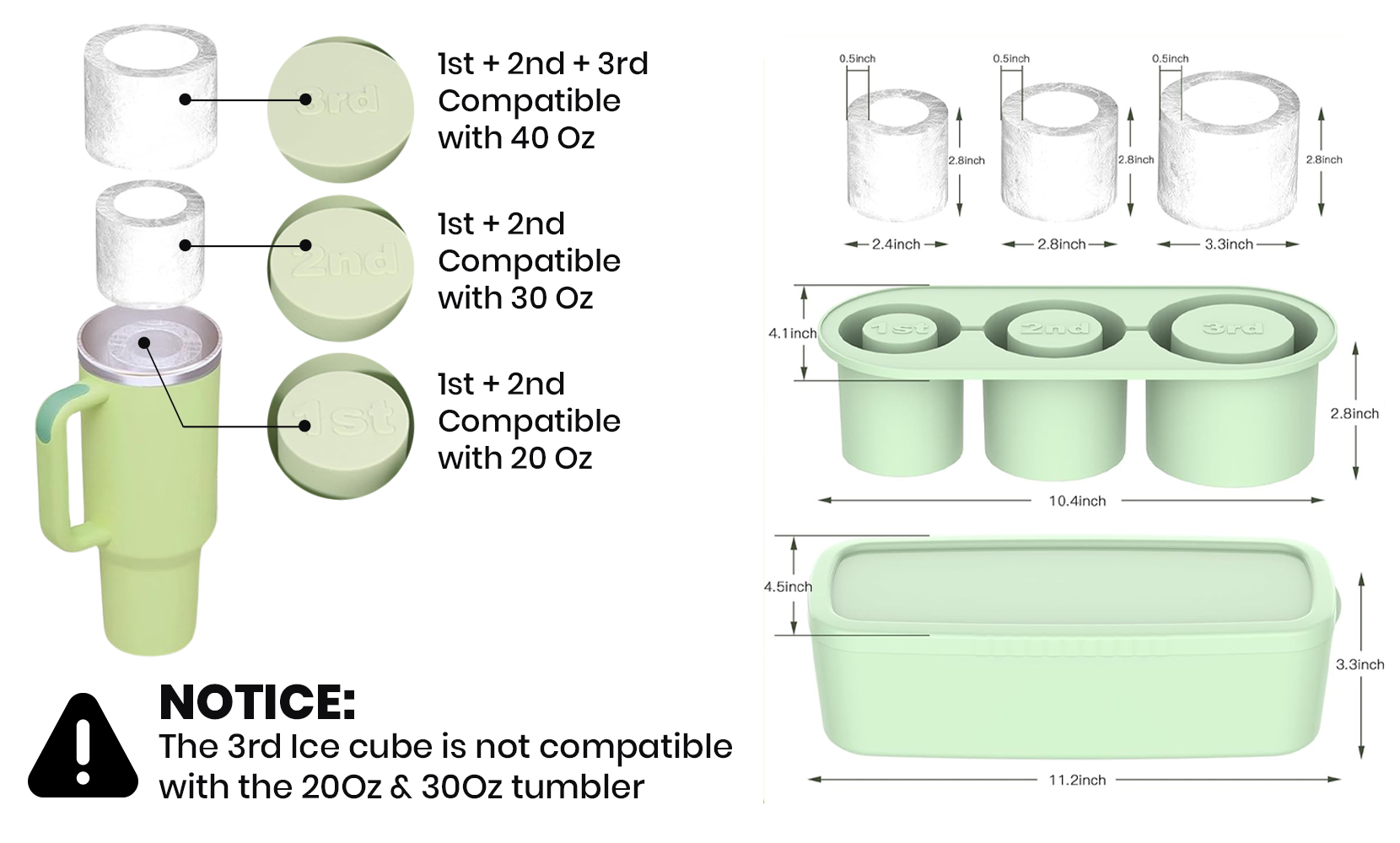 1947KITCHEN Silicone Cylinder Ice Mold Cube Tray - Gallery 7