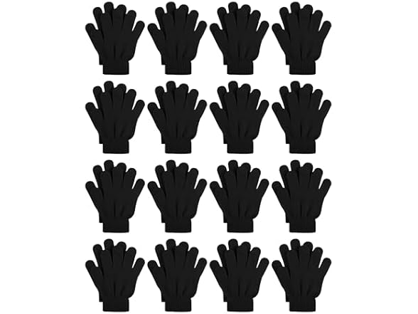 16 Pack Kids Stretchy Winter Gloves