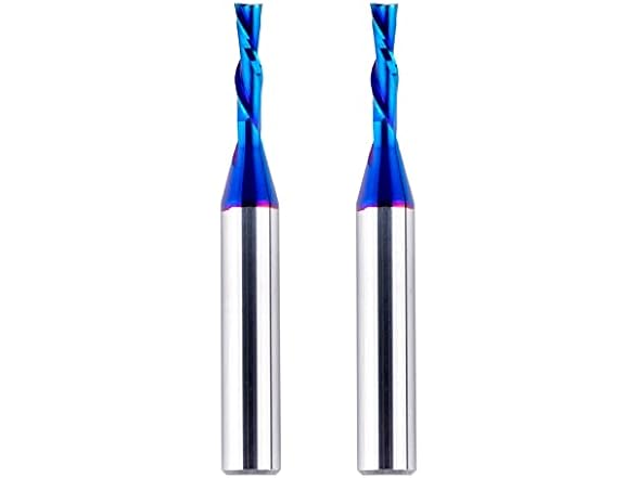 BITITZ 2Pcs Solid Carbide Spiral Down Cut Rout