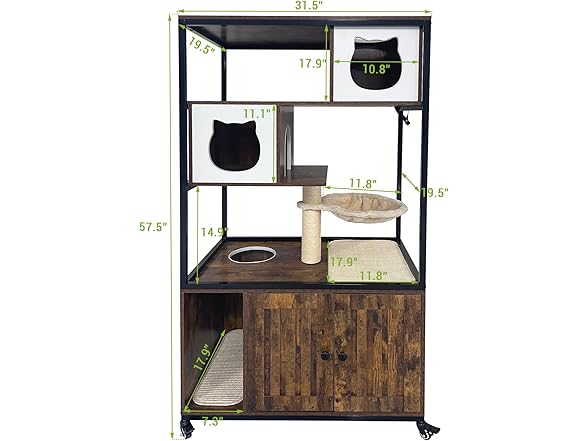 Litter Box Furniture Cat Tree with Litter Box