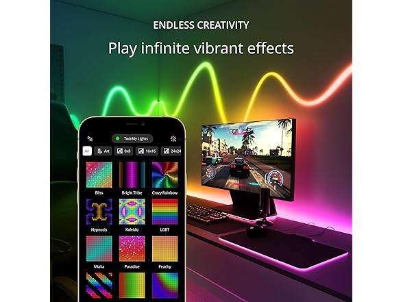 Twinkly Line Extension Kit Adhesive, Magnetic Light Strip