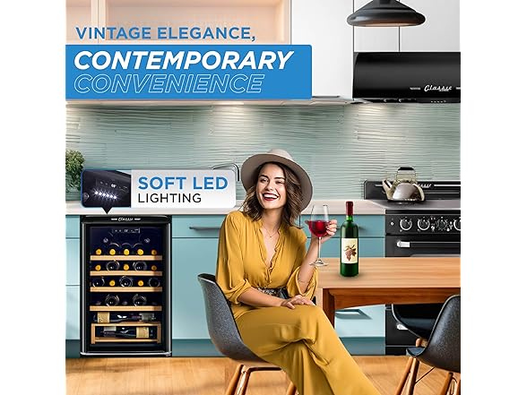 Unique Appliances Classic Retro 21" 28-Bottle Wine Cooler