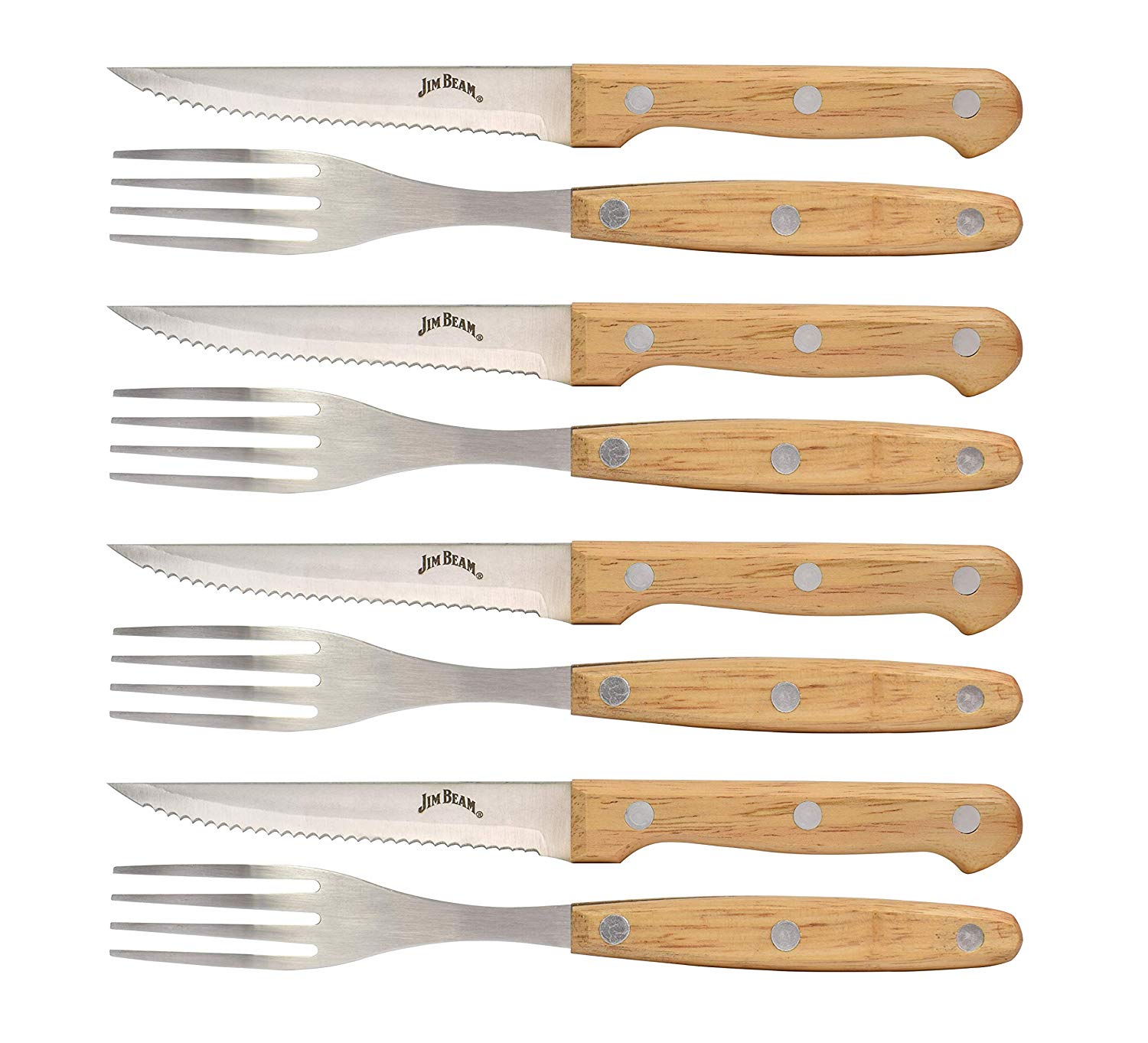 Jim Beam 8-Piece Steak Knife & Fork Set - Gallery 5