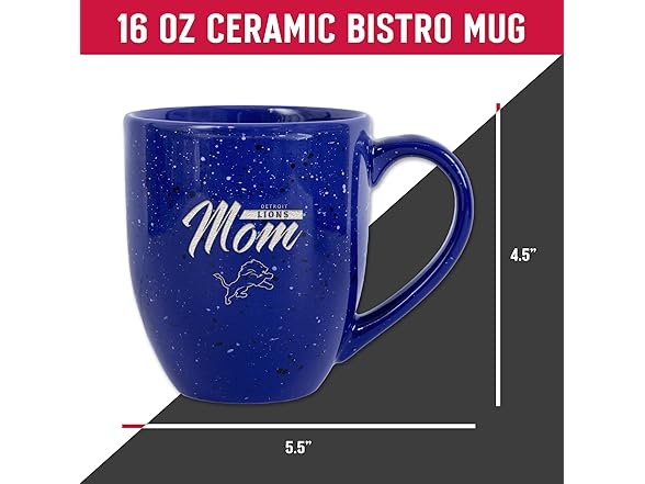 DETROIT LIONS Mom Royal Blue 16 oz Coffee Mug