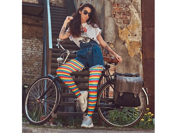 Skeleteen (OS) Colorful Rainbow Clown Tights