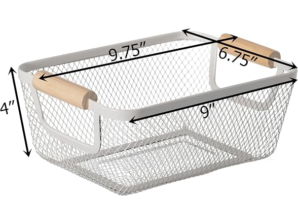 Basicwise Set of 3 Small Multipurpose Metal Mesh Basket