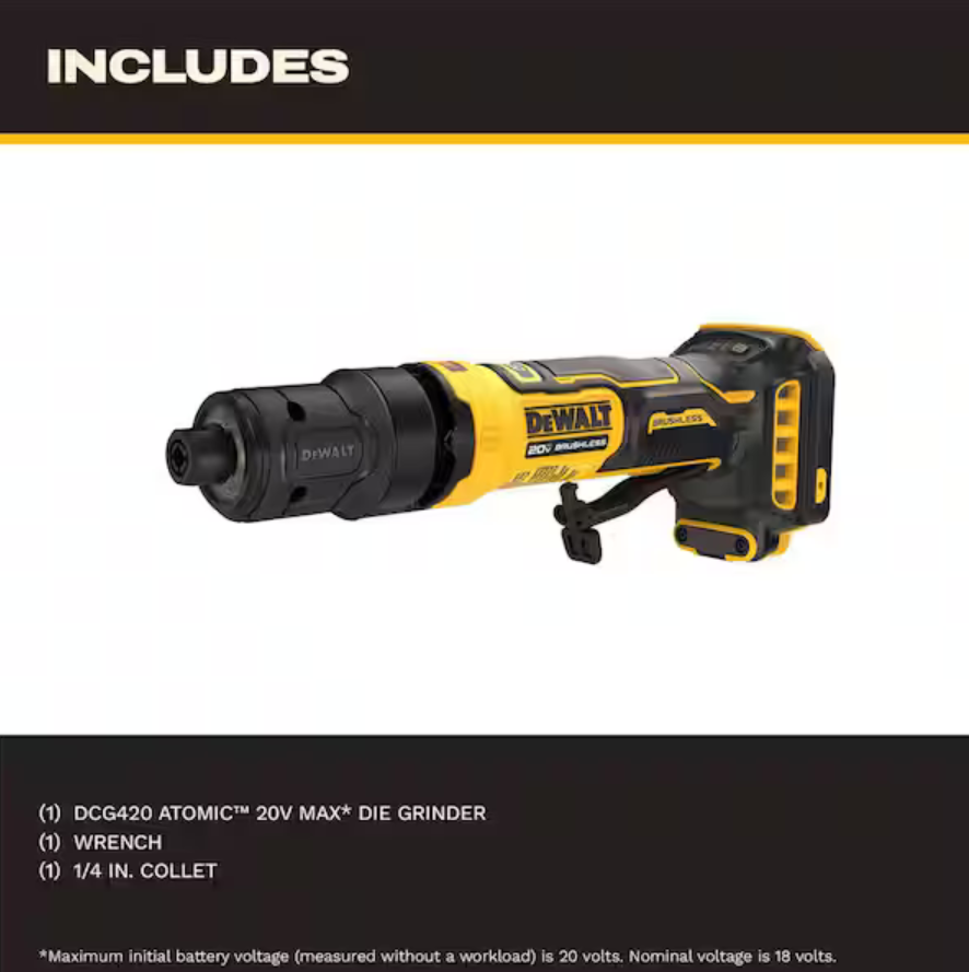 Dewalt DCG420B ATOMIC 20V MAX Cordless Die Grinder - Gallery 5