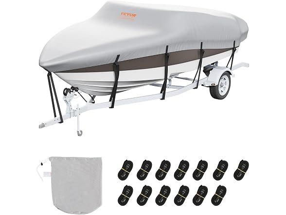 Boat Cover, 17'-19' Trailerable Waterproof Boat