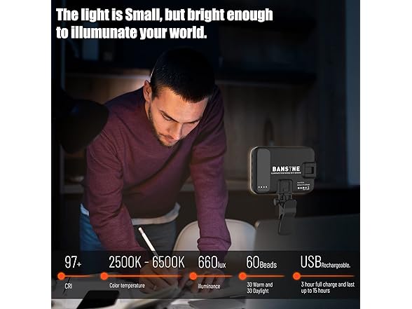 BANSINE USB-Rechargeable LED Selfie Light