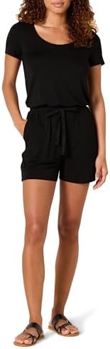 Amazon Essentials Womens Short Sleeve Scoop Neck Romper