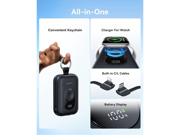RORRY 20000mAh Power Bank w/ Wall Plug 30W