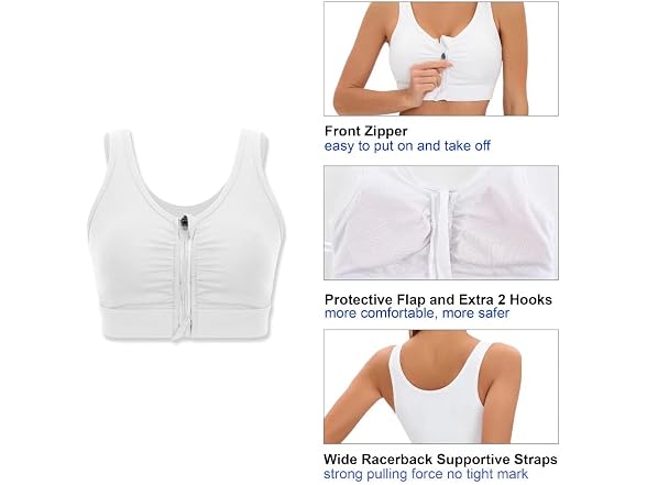 Yogapro Women (L) Zip Front Closure Surgical Bra