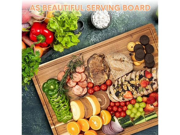 OUTLANE 24 x 18 in Extra Large Acacia Wood Cutting Board