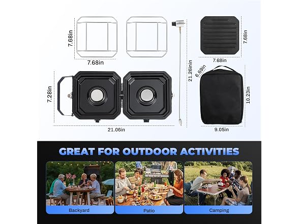 FAHKNS Propane Double Burner Camp Stove