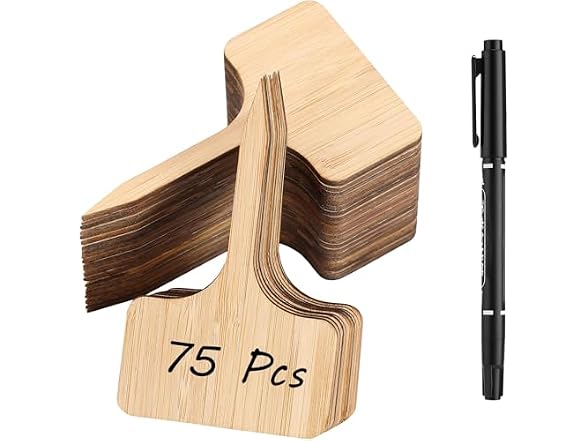 CJFocus GAR-07 (2 Pack) 75Pcs Bamboo Plant Labels
