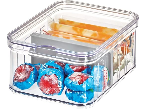 iDesign Plastic Crisp Divided Fruit and Vegetable Storage
