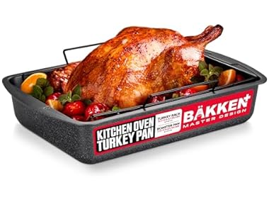$9.99, Was $32.99, 69% Off! BAKKEN Nonstick Turkey Roasting Pan with Rack dealfomo