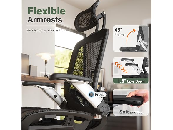 Office Chair with Footrest, Ergonomic Desk Chair