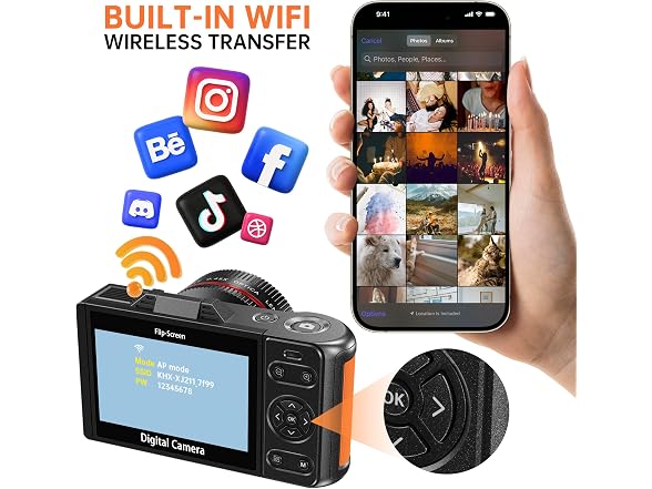 Yatao 6K 96MP Flip-Screen Camera WiFi