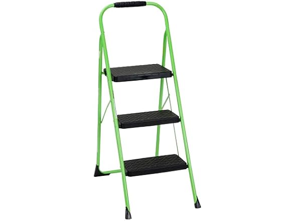 COSCO 11408GNF1E, Green Three Big Folding Step Stool