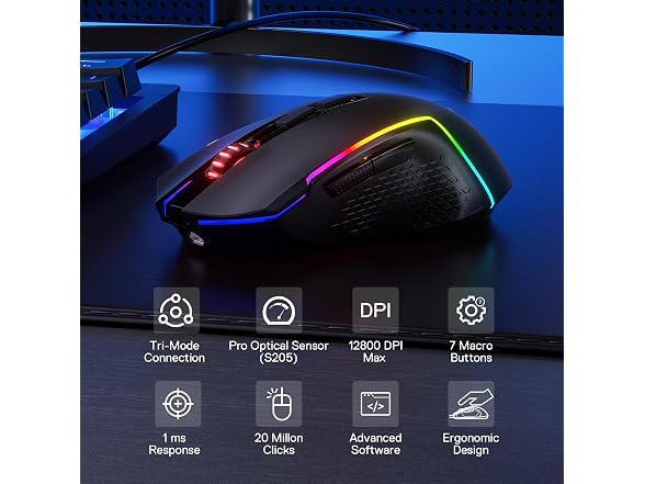 Redragon M693 LIT Wireless RGB Gaming Mouse