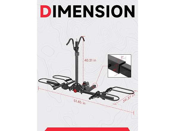 Young 200lb 2-Bike Hitch Rack Easy Fold