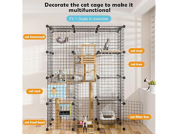 PAWING Cat Crate Playpen with Platform
