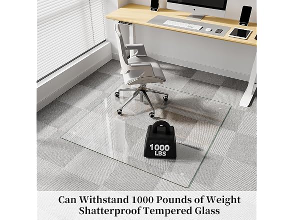 FlyEcho Glass Chair Mat 48" x 48"