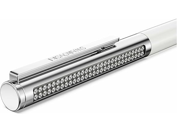 Swarovski Matrix Tennis ballpoint pen, White, Chrome plated