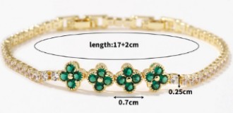 CZ Flower Charm Bracelet - Gallery 13