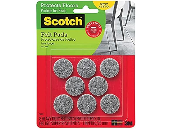 Scotch Heavy Duty Felt Pads, Round