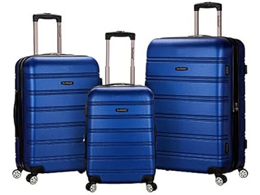 $99.99, Was $299.99, 66% Off! Rockland Melbourne Hardside Luggage Set, Blue dealfomo