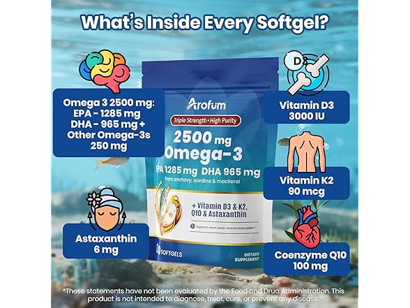 Omega 3 Fish Oil with Vitamin D3 K2