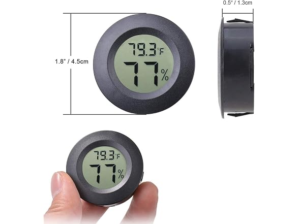 Veanic CON-129 (2 Pack) Mini Digital Hygrometer - Gallery 2