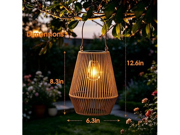 KagoLing Rattan Solar Lanterns 2Pk