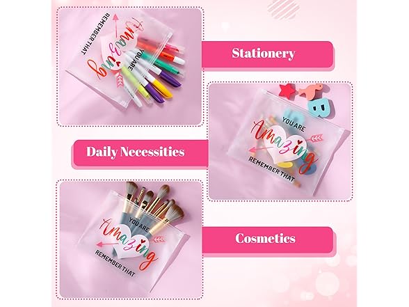 50 Pcs Inspirational Mini Makeup Bags