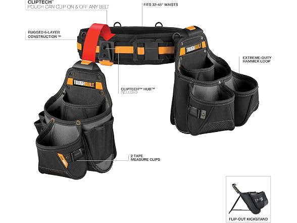 Toughbuilt TB-CT-111-3P 3-Piece Tradesman Tool Belt Set