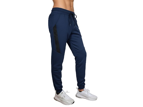 3Pk Asst Womens Tech Joggers w-Stripe Zip Patch