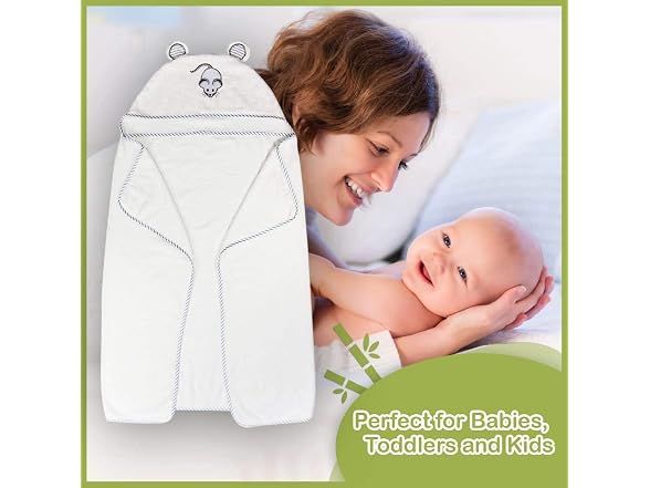 Liname Organic Bamboo Hooded Baby Towel Ultra