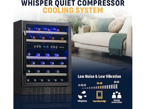 Newair Built-in Dual Zone Wine Fridge - 46 Bottles