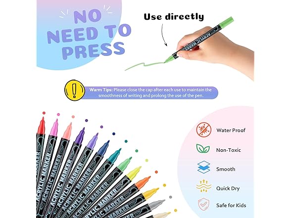 Mzh Art Dual Tip Acrylic Paint Pens