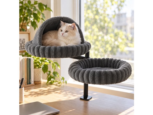 2-Tier Desk Mounted Cat Nest