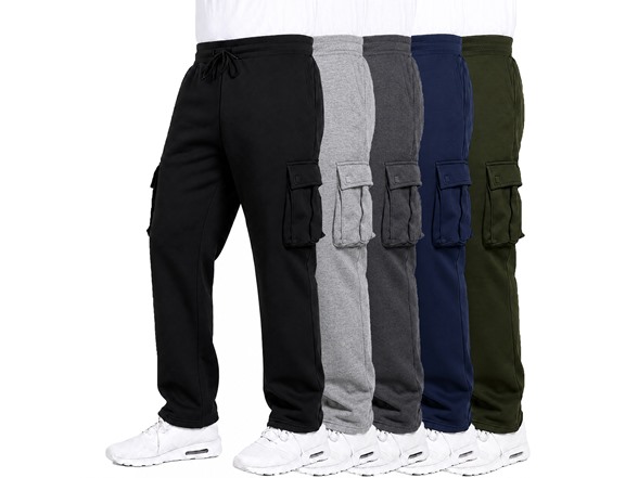 3Pk Mens Open Bottom Fleece Sweatpants