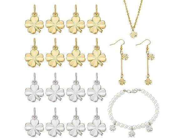 BENECREAT 28 PCS Gold Plated Four Leaf Clover Bra