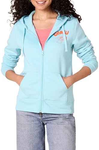 Amazon Essentials Disney | Marvel | Star Wars | Princess Women's Fleece Full-Zip Hoodie Sweatshirts, Star Wars Grogu, X-Small