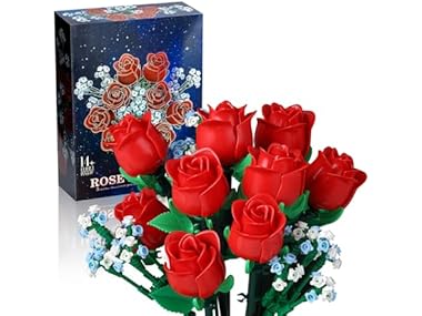 $9.99, Was $24.99, 60% Off! SMIDOLE Red Rose Bouquet Building Set dealfomo
