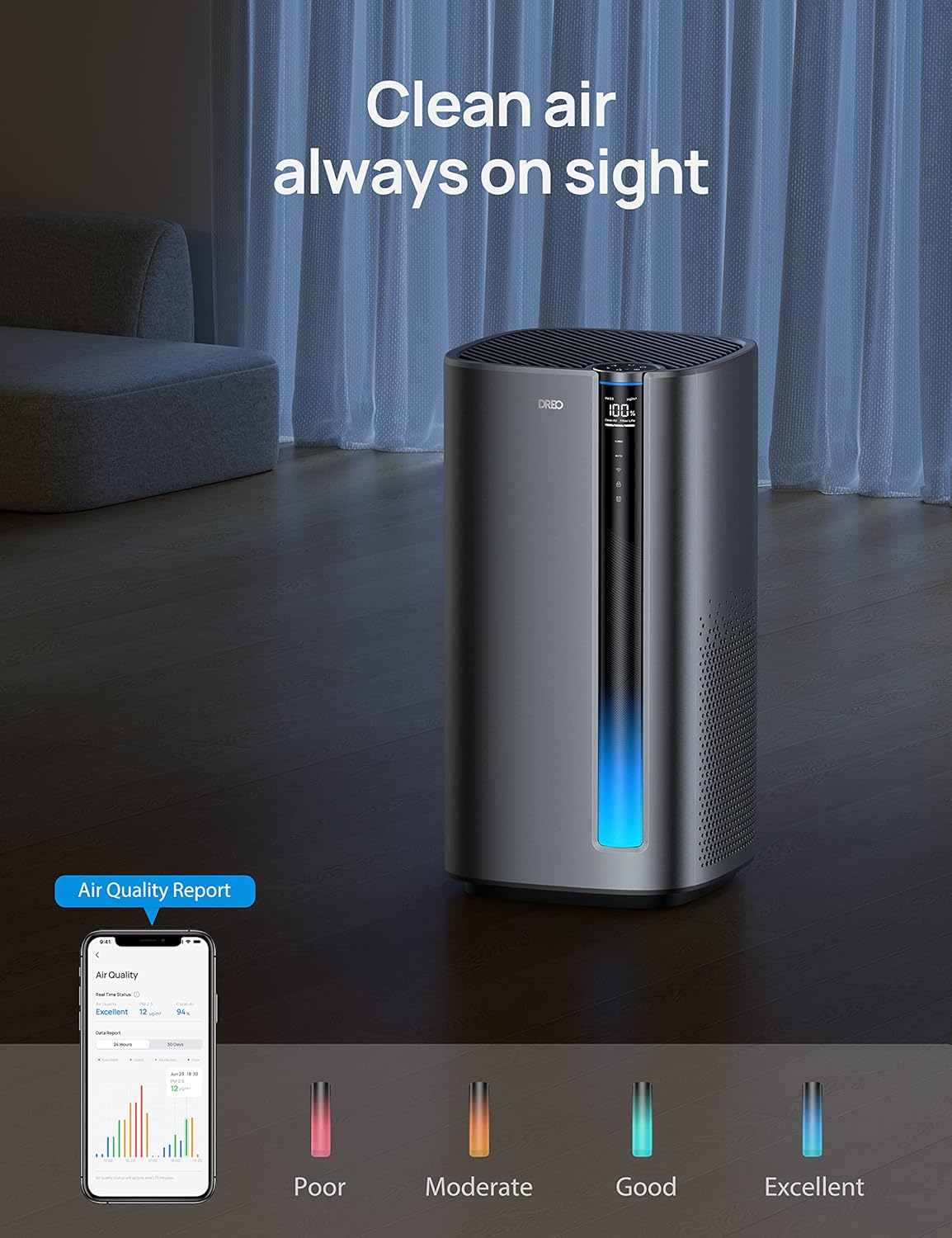 DREO Air Purifier Macro Max S Silver - Gallery 9
