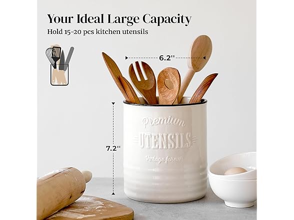 White Kitchen Utensil Holder 